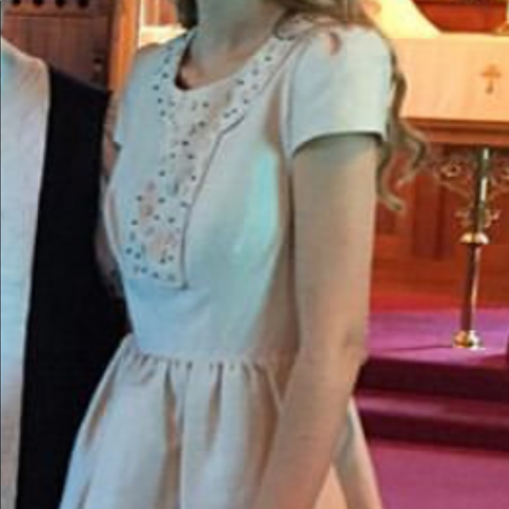 Cream embellished dress